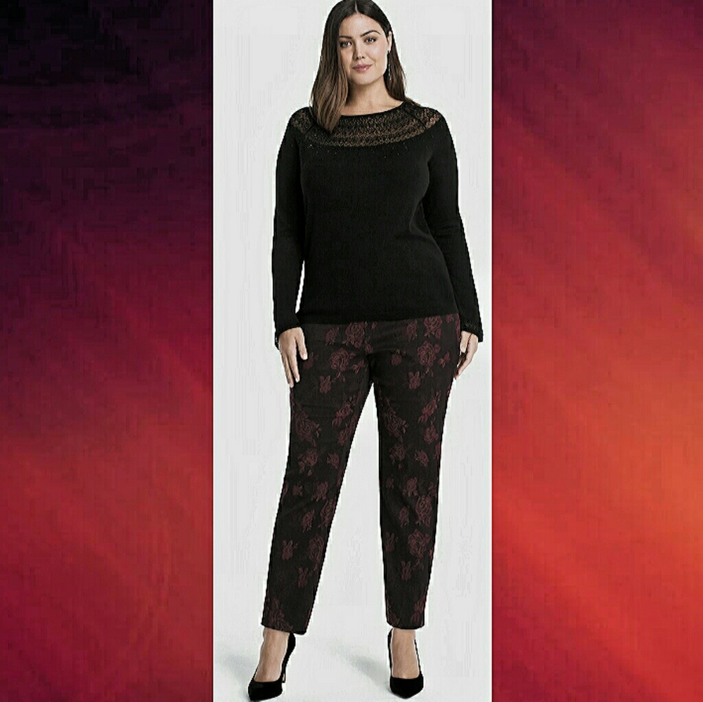 White House Black Market Floral Skinny Jeans